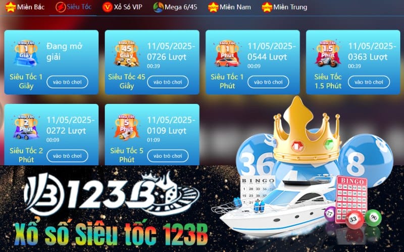 Xổ số siêu tốc 123b – Chơi nhanh thắng nhanh, quay thưởng liên tục