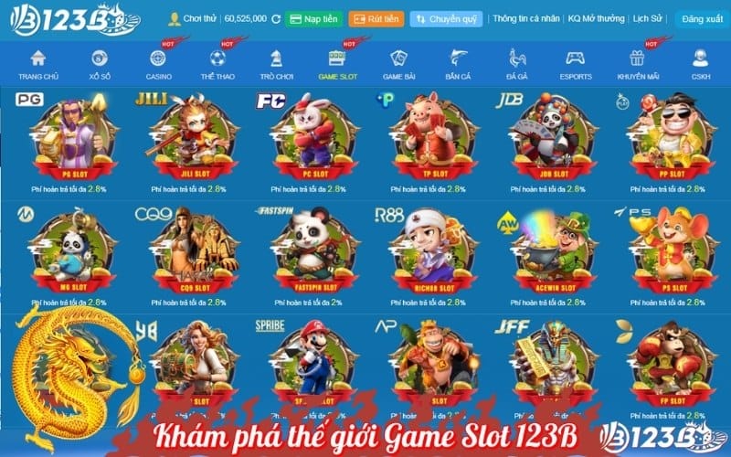 Khám phá thế giới game slot 123B đổi thưởng đỉnh cao