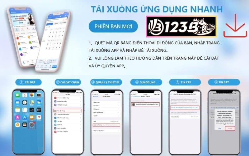 Hướng dẫn tải app 123b chi tiết cho iOS và Android