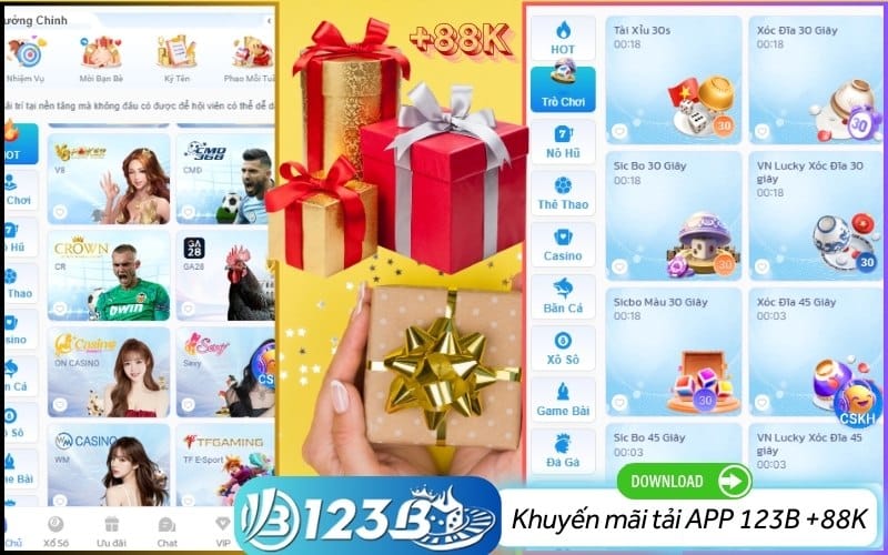 Khuyến mãi đặc biệt khi tải app 123b thành công