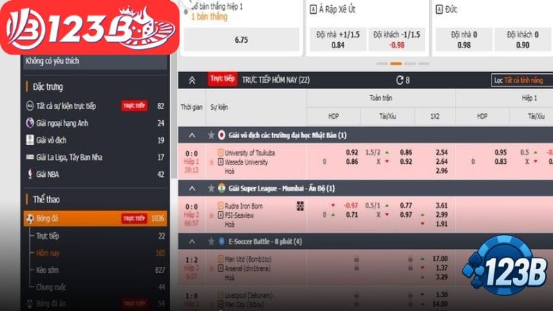 Các loại kèo cá độ bóng đá hấp dẫn tại 123B